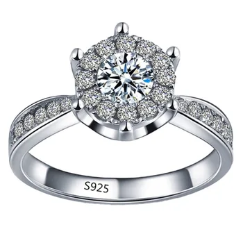 

new style white engagement cz jewelry for women zircon accessories Hollow Wedding Ring