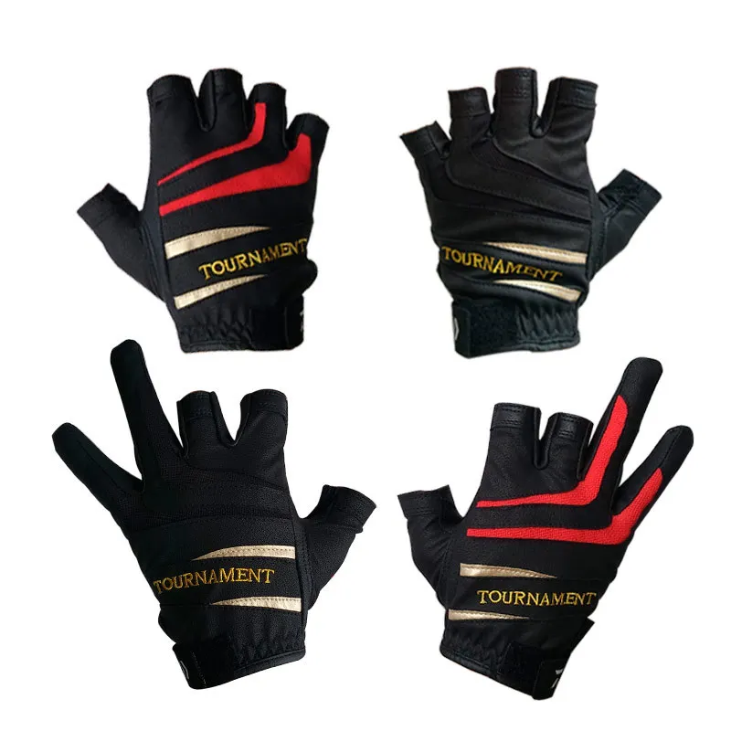 

2018 Genuine Sheepskin Leather Fishing Gloves Waterproof Fishing Gloves Half Finger Top Quality DAIWA 3 Fingers Fishing Glove