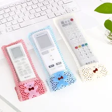 Милый медведь удаленный чехол для пульта ткани кружевной край кондиционер ТВ пульт дистанционного чехол для пульта s Защита от пыли Чехол