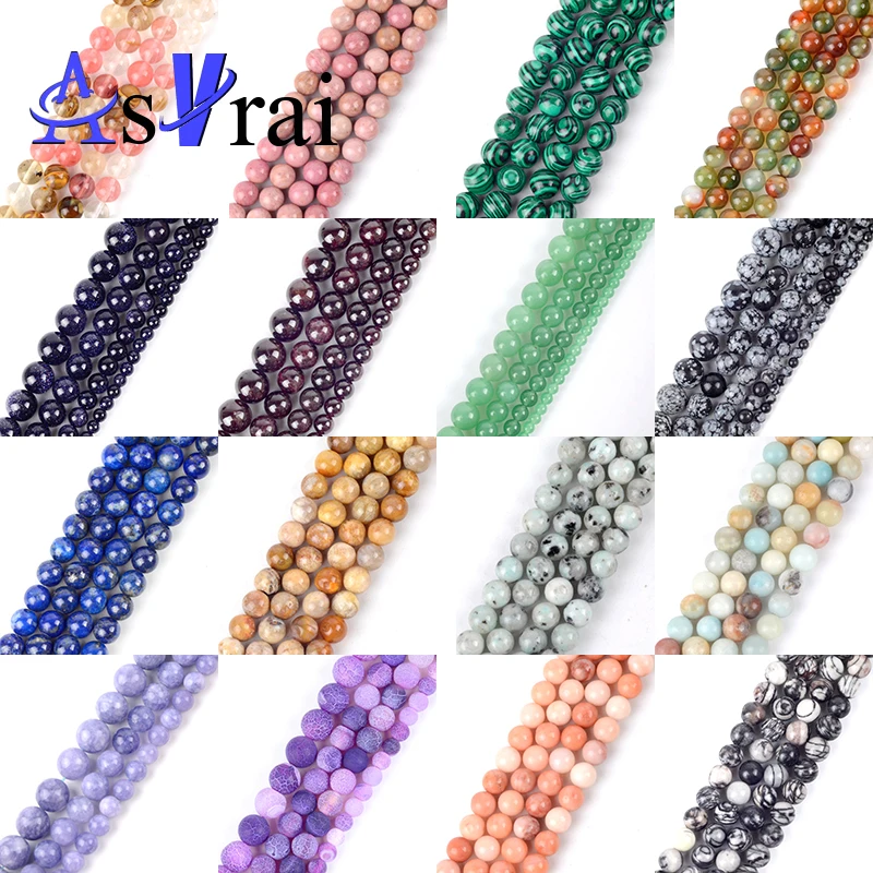 

Wholesale Natural Stone Beads Accessories 4-12mm Lapis Lazuli Garnet Lava Carnelian Round Beads For Jewelry Making Diy Bracelets