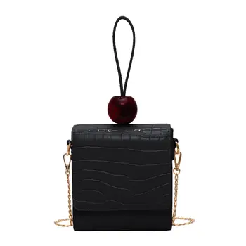 

Women's Crocodile Skin Chain Bead Square Crossbody Shoulder Bag Handbag