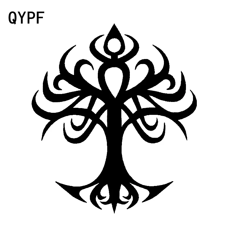 

QYPF 14.2cm*16.1cm Wonderful Delicate Tree Delineation High Quality Vinyl Car Sticker Window Decal C18-0483