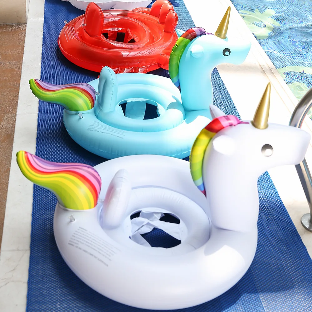 3 цвета Единорог Детские ездить на бассейн кольцо надувной бассейн поплавок для Для детей, на лето воды сиденье безопасности пляжный лежак шкафа Piscina