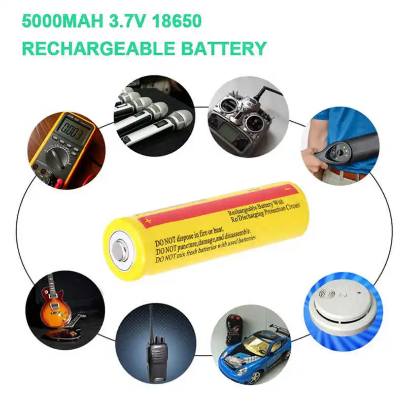 18650 3.7V 5000Mah Li-Ion Rechargeable Li-Ion Battery For Led Flashlight