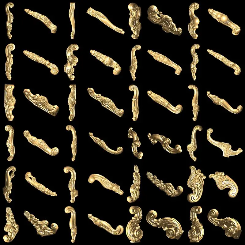 133pcs Furniture Legs 3d STL Model Relief for CNC Router Aspire Artcam Sofa/Coffee table/bed legs