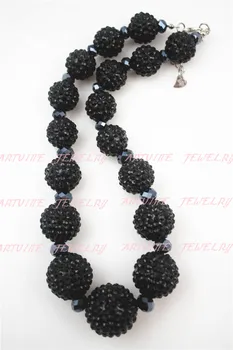 

10pcs Black Beads chunky Bumbblegum Girl Neckalces for girls and kids CB461