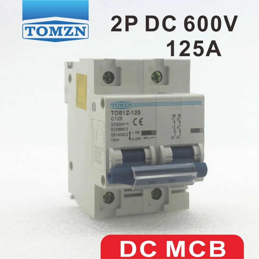 2P 125A DC 600V Автоматический выключатель для PV системы C кривой|circuit breaker|dc circuit breaker 125adc