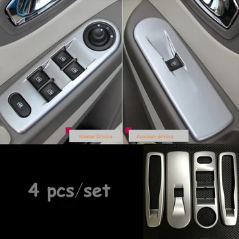 

ABS Chrome Interior Door Window glass Lift Control Switch Panel cover trim For Renault Clio IV 2013 2014 2015 5door Hatchback