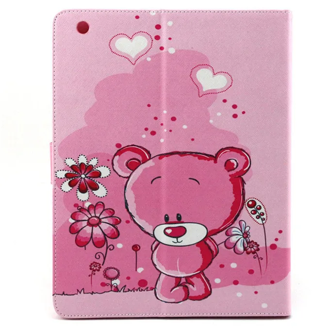 Flip Stand For iPad 2 3 4 Case Cartoon Owl Bear PU Leather Cover for iPad 2 3 4 Case 9.7'' Smart Free Screen Protector + Pen (18)