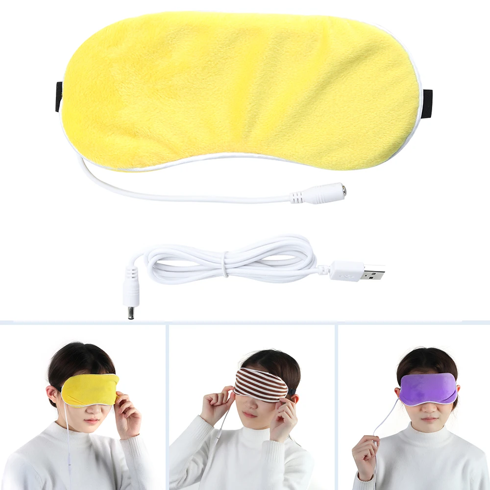 1 шт. перерабатываемая Горячая USB нагревательная паровой наглазник Лавандовая маска для глаз с подогревом против темных кругов повязка для глаз Массажер для сна спа-повязка для глаз