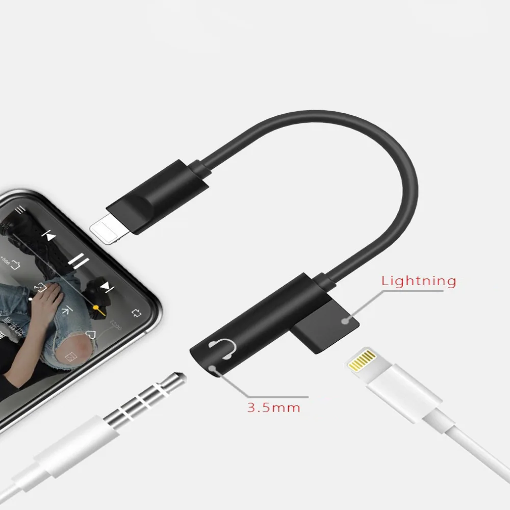 FOXSUN 2 in 1 for Lightning to 3 5mm Headphone Jack Adapter and Charger for iphone 7 7 plus iphone 8 8 plus iphone X 10