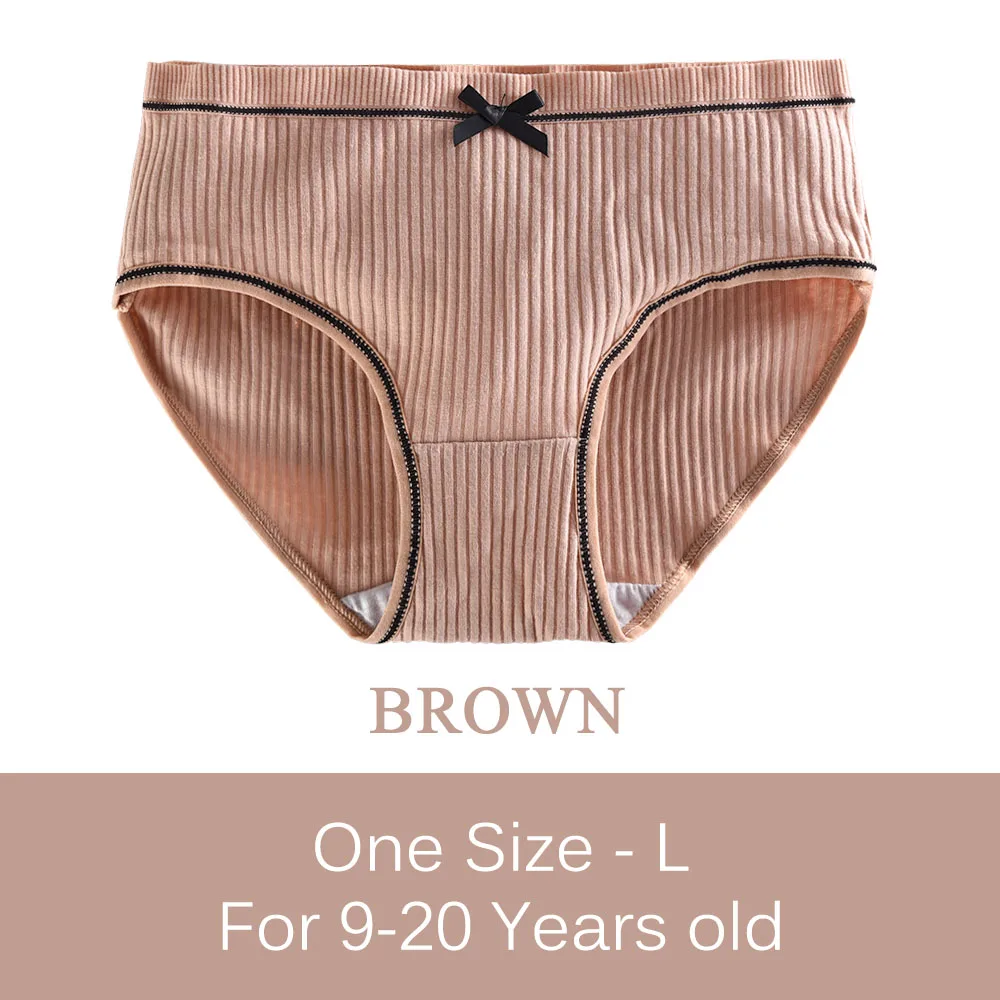 SLAIXIU, хлопковые трусы для девочек, нижнее белье, детские трусы ярких цветов для девочек, детская одежда, один размер для От 9 до 20 лет - Цвет: Brown