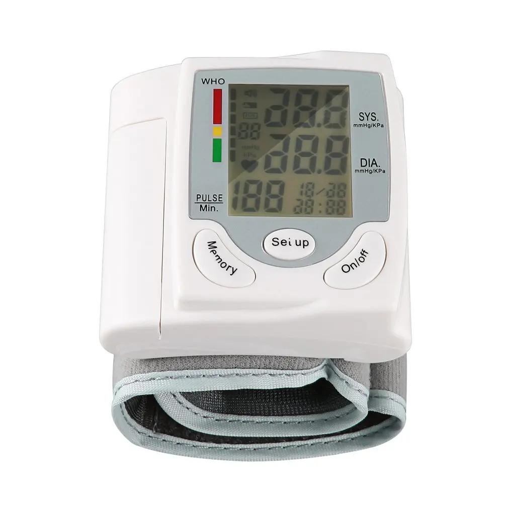 

Automatic Wrist Blood Pressure Monitor Digital Display Pulse Rate Meter Wrist Electronic Watch Arm Meter Sphygmomanometer hot