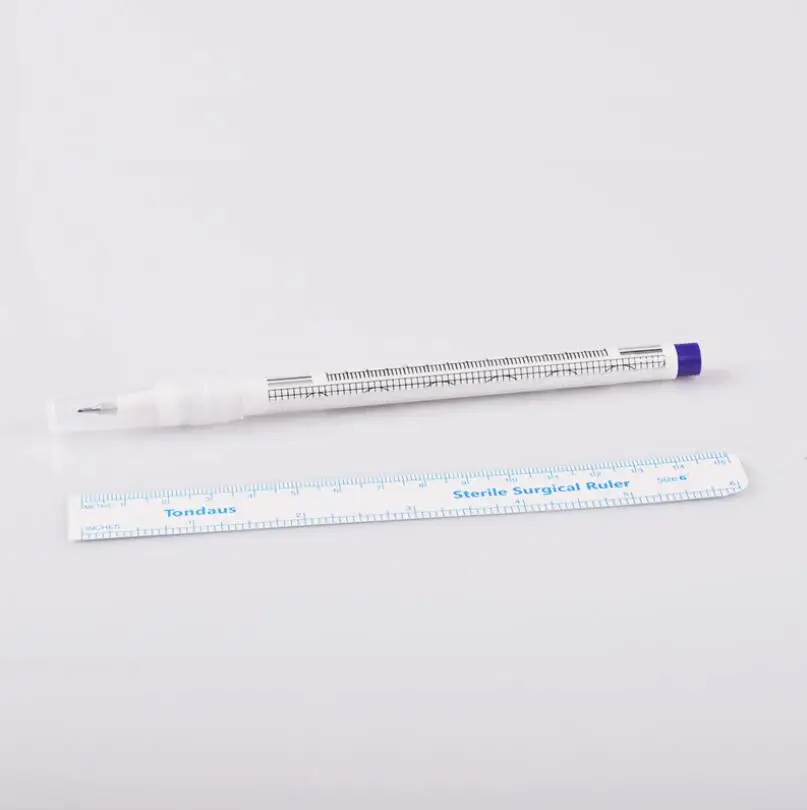 10 шт хирургический маркер для кожи Маркер для бровей ручка татуировки кожи маркером с линейкой Microblading инструмент позиционирования