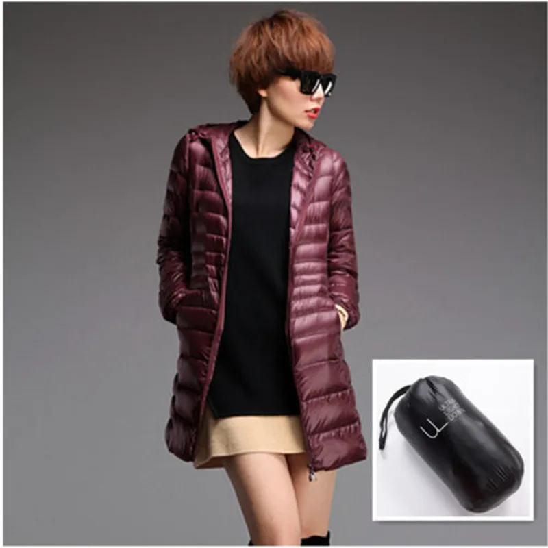 Longue Ladys Taille army Vers Blanc De Parkas Lumière Plus ~ Femmes Hiver rhodo champagne Mince Green Bas Ultra Veste Chaud 6xl Le Automne rouge bourgogne Canard Capuchon S Léger Manteau La Noir Duvet À xoeCdB