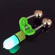 Высокое качество 5 шт./лот светодиодный Удочка укуса сигнализации синий светильник двойные колокольчики клип Alerter