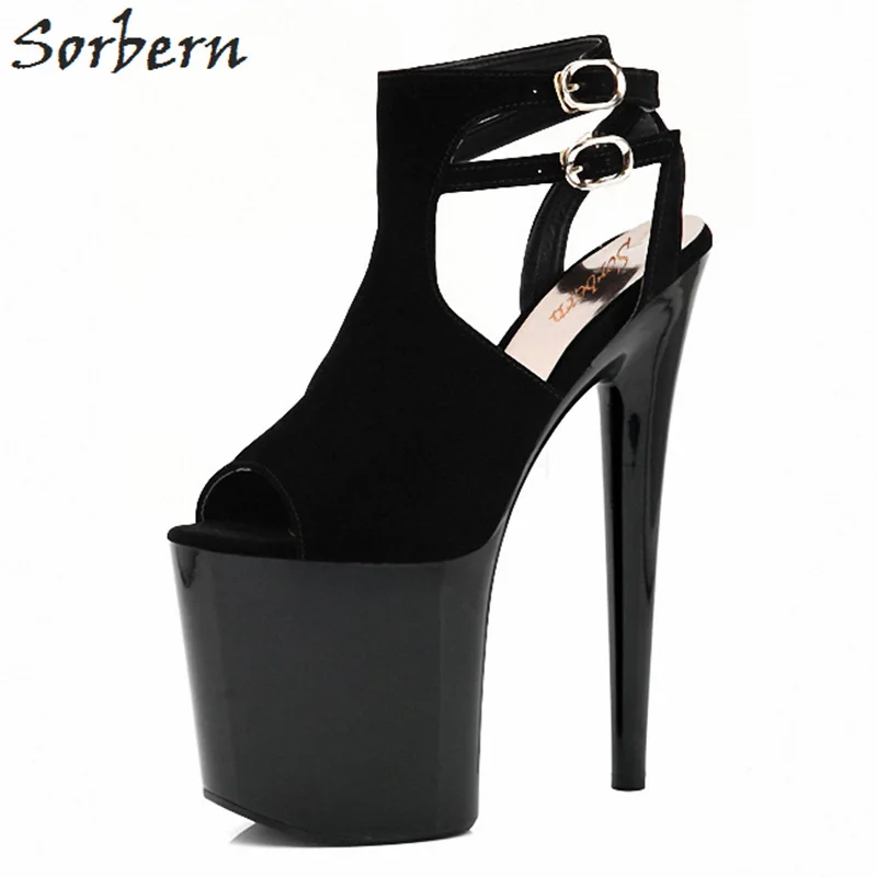 Sorbern Extreme High Heels Women Pumps Slingback Shoes Big Size Clear ...