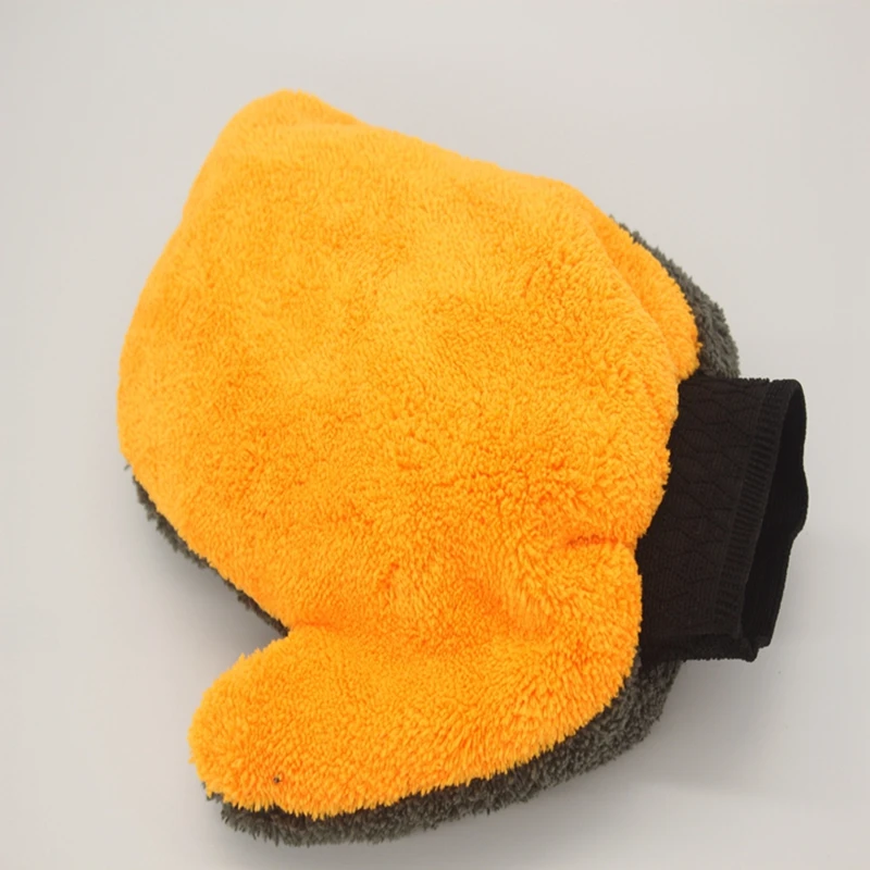 

1 new super fiber two-color car wash gloves car wash tools, car care supplies, water-absorbing soft plush car accessories, dust
