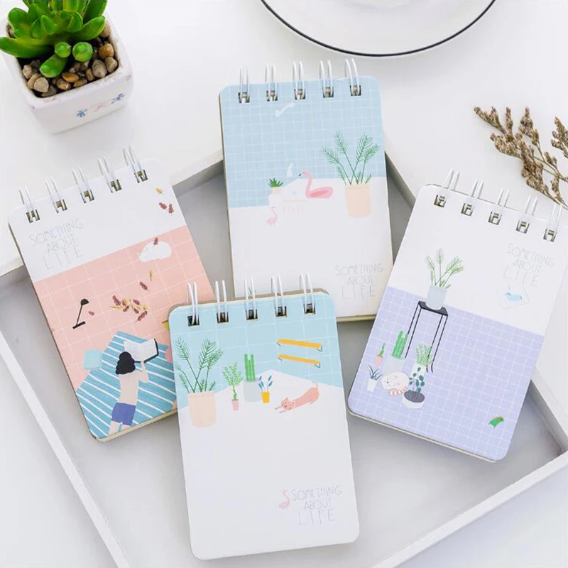 

Japanese Small Fresh Style Notebook Colored Pattern Coil Binding Notepad Office Stationery and School Supplies 1PCS/90 Pages