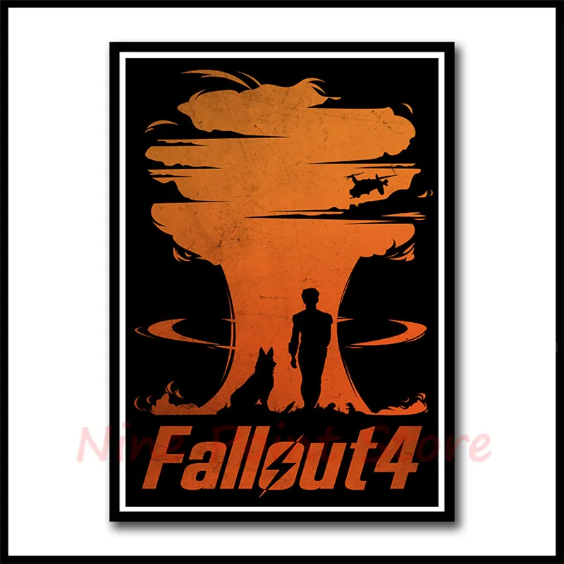 Игровой плакат Fallout, бар, детская комната, домашний декор, игровой рисунок, покрытая настенная бумажная наклейка, декоративные наклейки на стены, бескаркасные