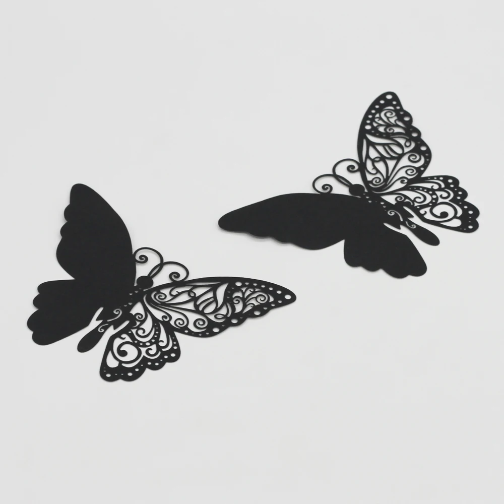 

Glass Card Butterfly Decor Wall Sticker Decals DIY Black Iridescent Paper