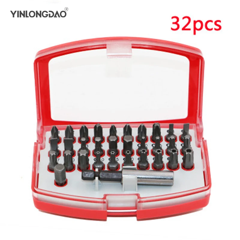 

32Pcs Star Hex Key Torx Mini Electric Screwdriver Bits Holder Kits Chrome Vandium Security Bit Set Tamperproof Screwdriver Set