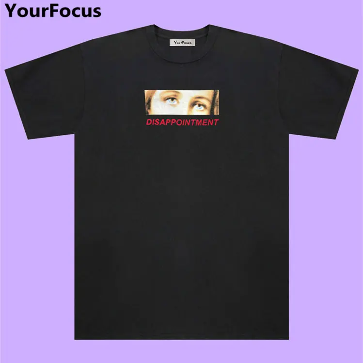 

Summer Harajuku casual Vintage eyes pattern DISAPPOINTMENT red letter cotton loose oneck short sleeve tshirt YQ-339