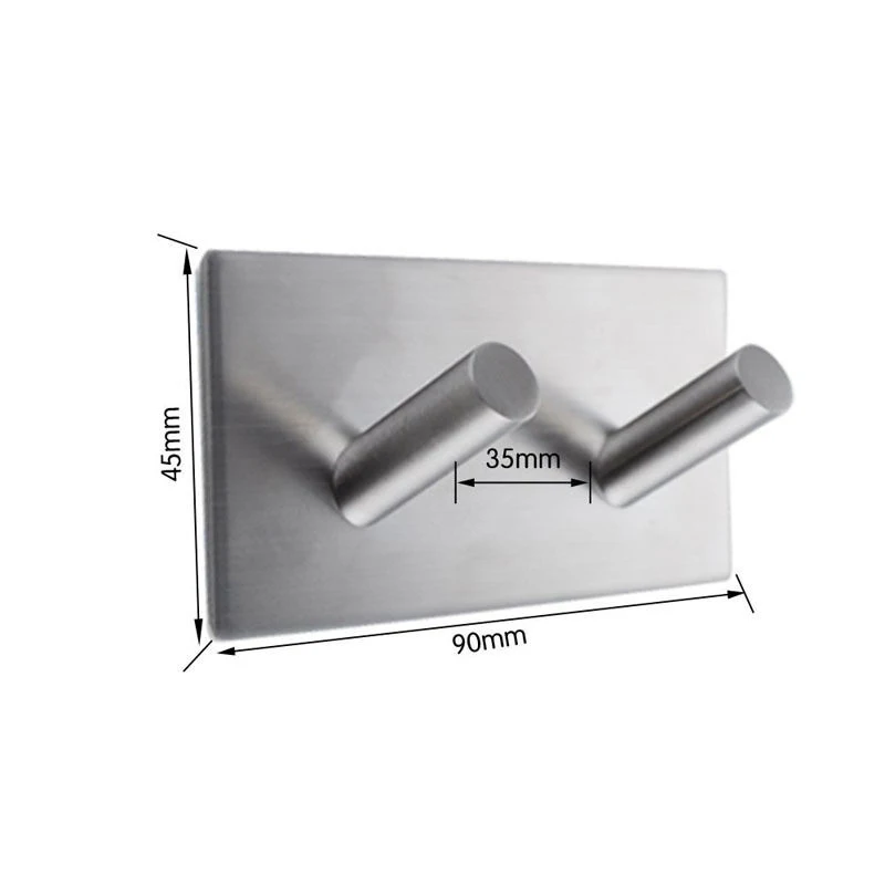Adhesive Hook Stainless Steel Self Key Rack Coat Hanger Family Robe Hats Bag Key Adhesive Wall Hanger Hook
