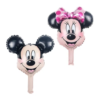 

KUAWANLE 100pcs/lot Mini Mickey Minnie Party Supplies Balloon Cartoon Mouse Foil Balloons Party Decoration Air Mylar Globos