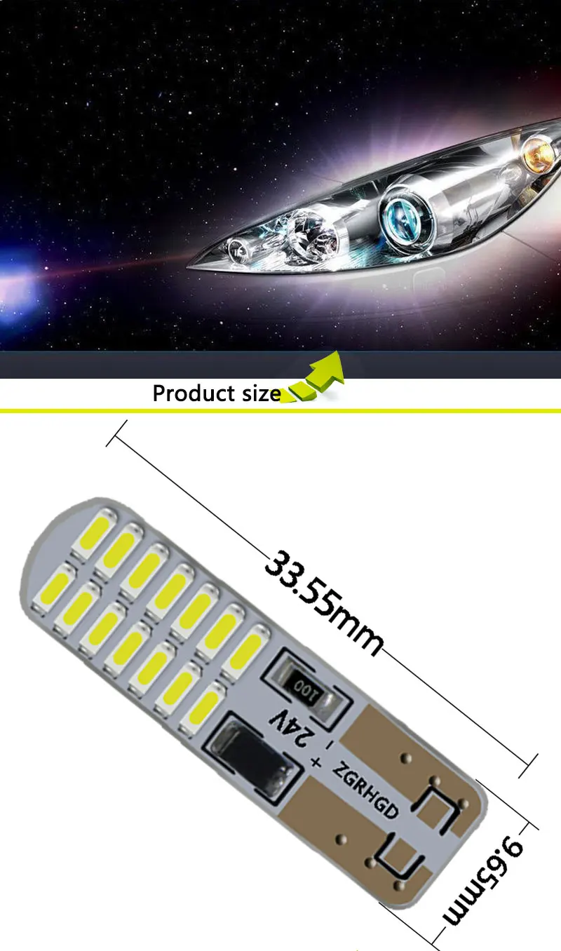 4 шт. bombilla T10 W5W led Автомобильный свет 24 в 2 Вт canbus супер грузовик парковочная лампа IP65 авто тормоз с клиновым разжимом лампа 24 вольт номерные