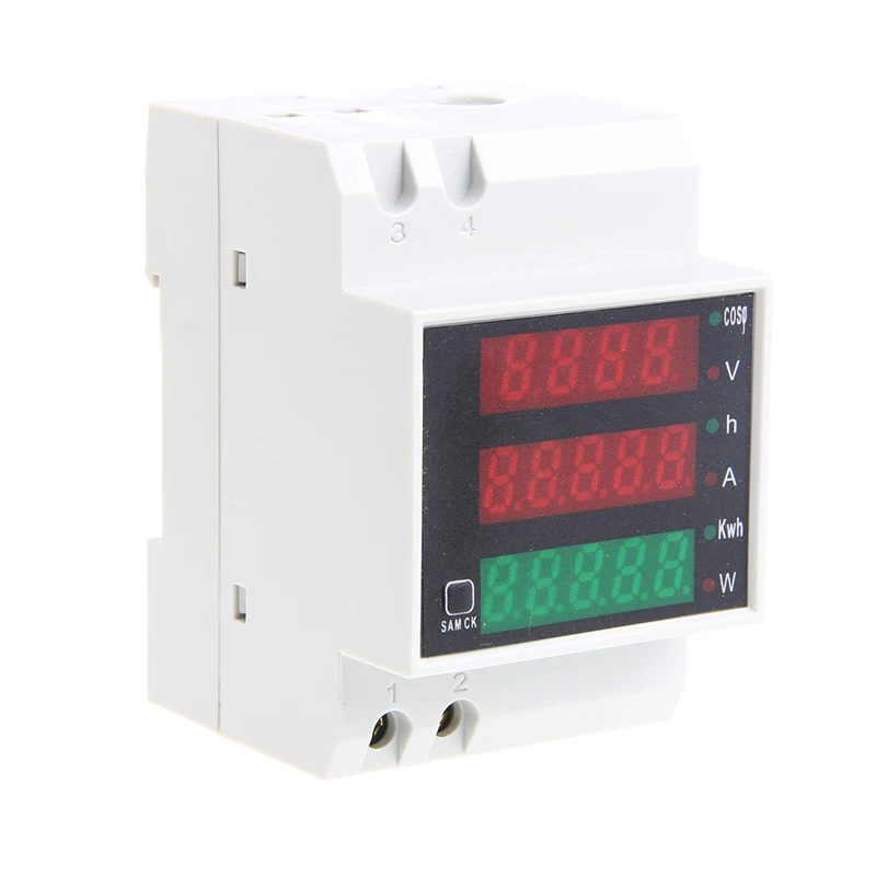 

Din Rail LED AC 80-300V 0-100.0A Multi-function Voltmeter Ammeter Display New