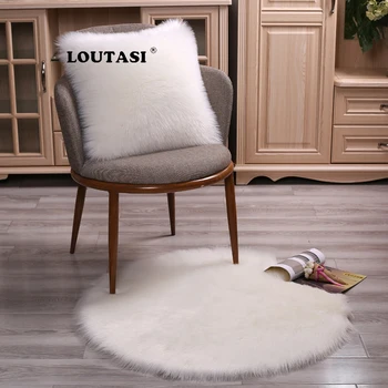

LOUTASI Artificial Sheepskin Rug Chair Cover Bedroom Mat Artificial Wool Warm Hairy Carpet Seat Wool Warm Textil Fur Area Rugs
