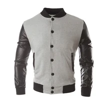 2018 New Spring Autumn Men’s Jackets Casual Leather Patchwork Mens Coats Sweatshirts Male Tracksuit Mens Clothing Outerwear