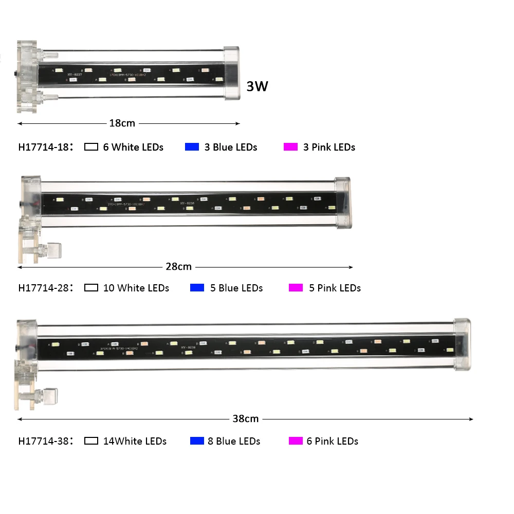 28 см 5 Вт аквариумный светодиодный зажим Зажимная лампа подсветка Smd 5730 Led подсветка для аквариума трубка Ac220V-240V