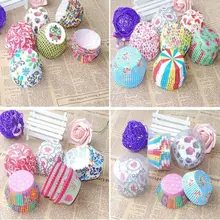 100 шт./лот/партия пунктирная жиронепроницаемая бумага выпечки чашки лайнер для маффинов кексов элегантный торт случае случайный цвет