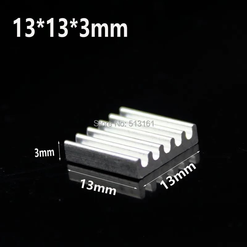 

1000 pcs/lot Gdstime 13x13x3mm Aluminum Heat Sink Radiator Heatsink for CPU,GPU, Electronic Chipset Computer Heat Dissipation