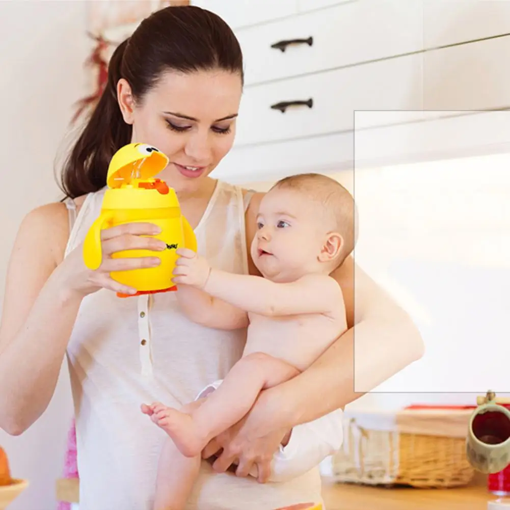 Stainless Steel Insulation Straw Cup Baby Training Drinking CupBreast