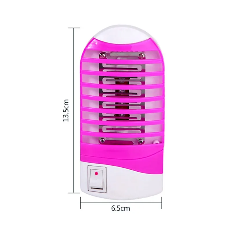 Светодиодный антимоскитная лампа розетка Электронный насекомых муха приманка Kill лампа умный оптически контроль светодиодный насекомых Killing Ночная лампа - Цвет: Pink