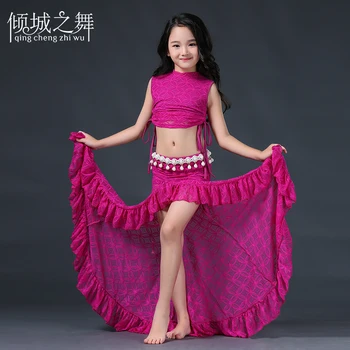 

New kids girls Belly Dance Costume Set belly dance skirt suits Professional For Bellydance performances RT002