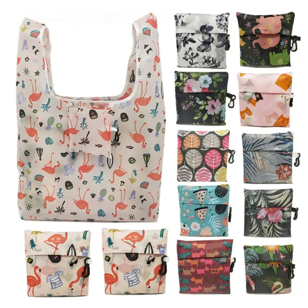 

Portable Square Shopping Bag Foldable Fashion Environmental Friendly Reusable Shopper Bags For Indoor Outdoor Supermarket Food
