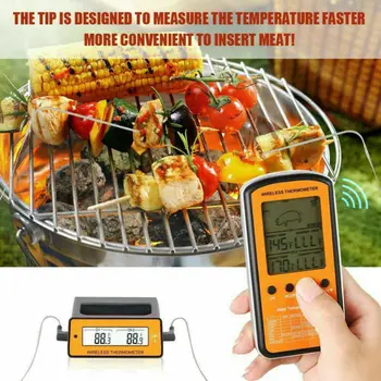 

Remote Wireless Dual Probe Digital Cooking Meat Food Oven Grilling Thermometer