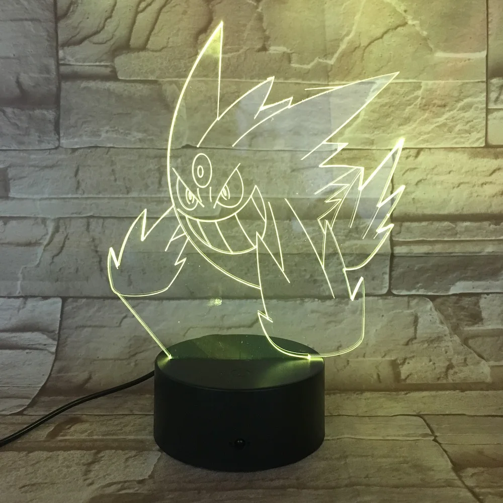 

Pokemon Go Gengar Figure Children's Night Lamp LED Touch Sensor Bedroom Decorative Lamp Holiday Gift LED Night Light USB Gengar