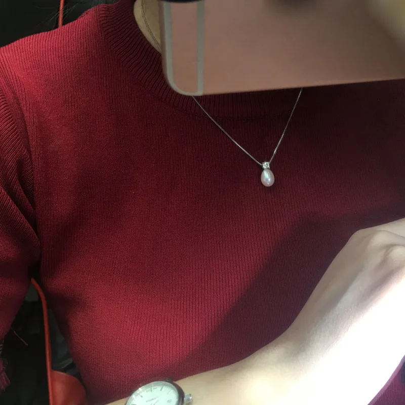 ZHBORUINI Necklace Pearl Jewelry Natural Freshwater Pearls Zircon Pendants 925 Sterling Silver Jewelry For Women Gift pendant necklace silver necklace