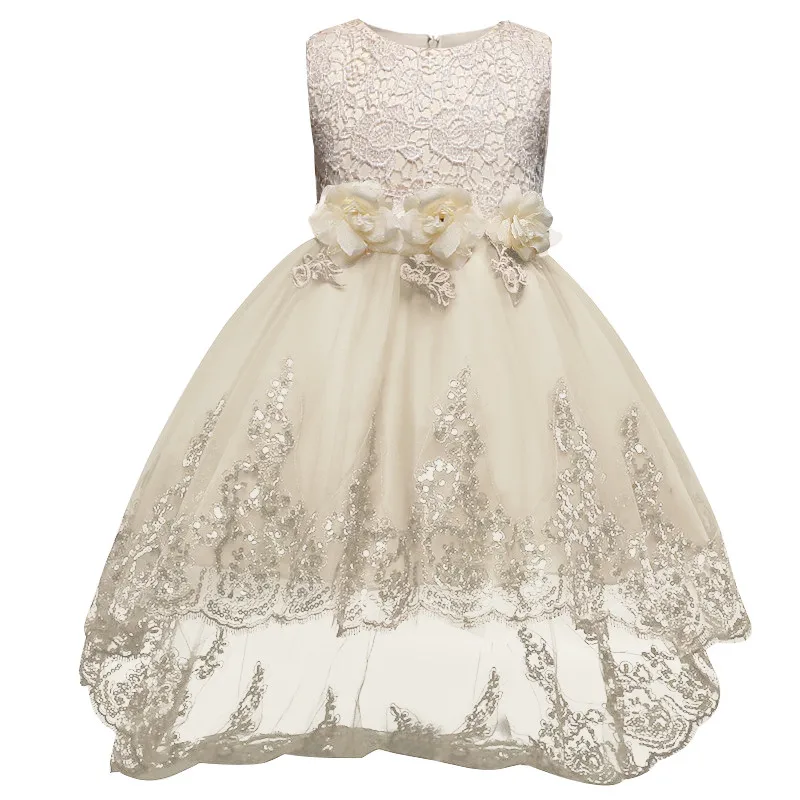 Летнее элегантное кружевное платье с цветочным узором для девочек; платье принцессы на свадьбу, выпускной вечер; Vestido de festa; детское праздничное платье на день рождения; Одежда для девочек-подростков