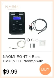 NAOMI EQ-4T 4 полосным Пикап EQ предусилитель с тюнер для акустической гитары