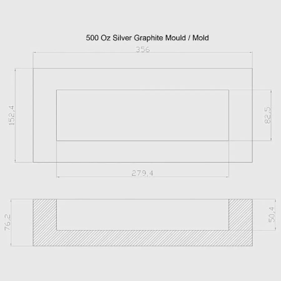US $399.00 Graphite Ingot Mold For 500oz Silver Loaf Bar Scrap Melting Machined Graphite Ingot Pour Loaf Bar FREE SHIPPING