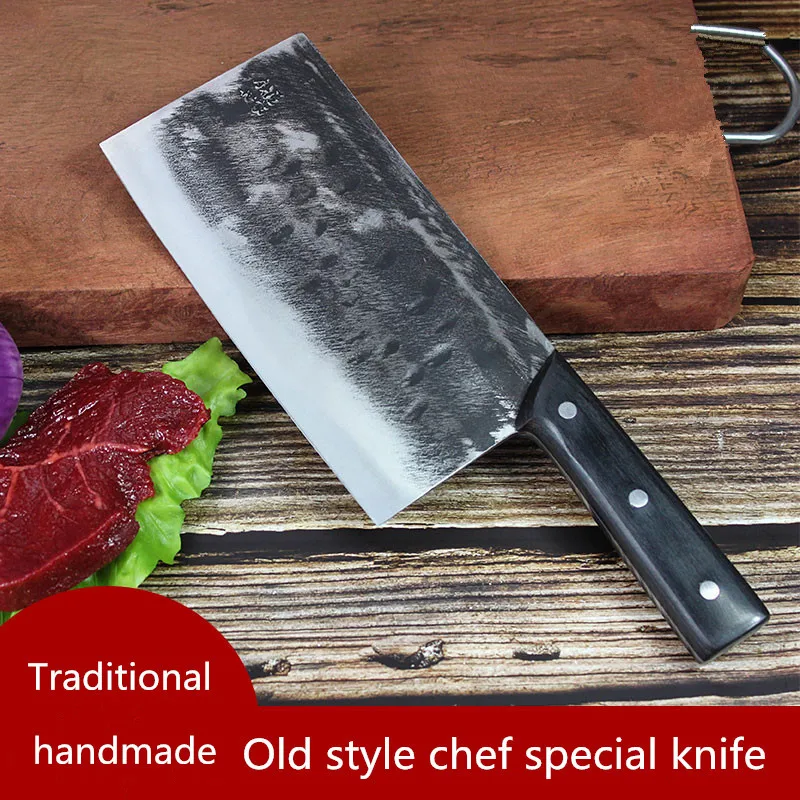  Blacksmith Traditional Handmade Chinese Style Chef Special Knife Kitchen Slicing Meat Fish Vegetabl - 33012419121