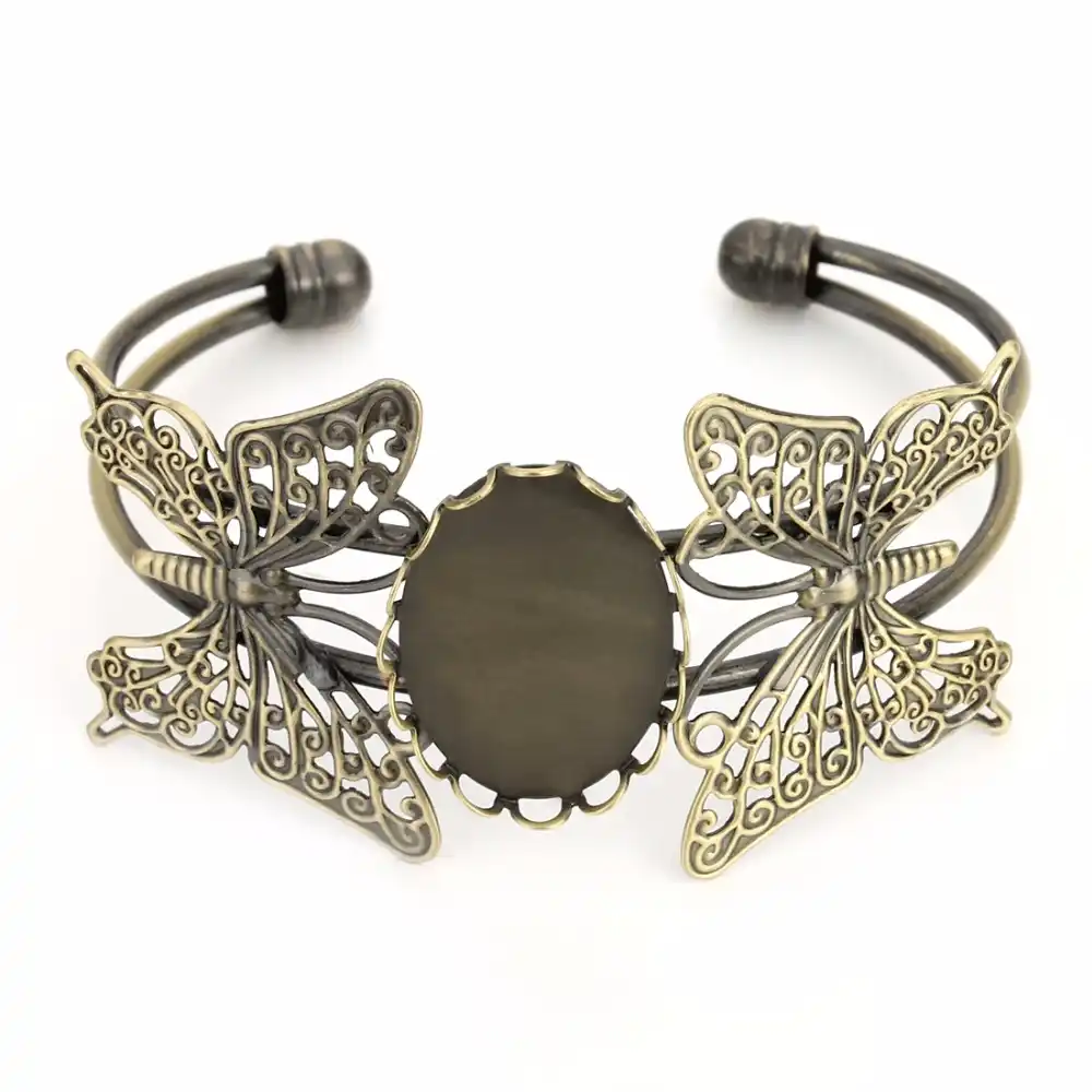 2pcs Antique Floral French Clip Barrette Cabochon Blank Setting Base Finding