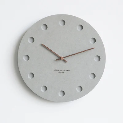 G4 EMITDOOG 12 дюймовые не тикающие часы для гостиной кварцевые часы для дома серые бетонные настенные часы 29*29 см, деревянные стрелки - Цвет: G3
