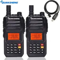2 шт. Quansheng TG-UV2 плюс рация высокой мощности 10 Вт 5 полос 136-174 МГц/Полиция 350-390MH/400-470 МГц 4000 мАч 10 км дальность